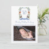 ジャングル動物の紋章の誕生のお知らせ 案内状 (スタンド正面)