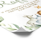 ジャングル動物の緑の赤ちゃんシャワーおむつラッフル ポスター (角)