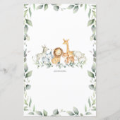 ジャングル動物の緑の赤ちゃんシャワービンゴゲーム (裏面)