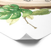 ジャングル動物の緑の赤ちゃんシャワー歓迎サイン ポスター (角)