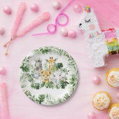 ジャングル動物の緑の赤ちゃんシャワー1st誕生日 ペーパープレート (パーティー)