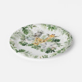 ジャングル動物の緑の赤ちゃんシャワー1st誕生日 ペーパープレート (アングル)