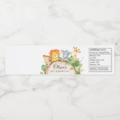 ジャングル動物の緑1st誕生日ベビーシャワー ペットボトルラベル (シングルラベル)