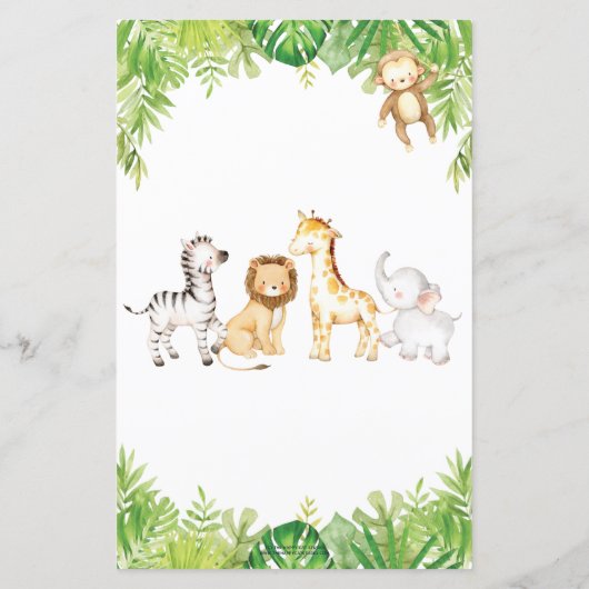 ジャングル動物の葉の多いベビーの予測とアドバイス (裏面)