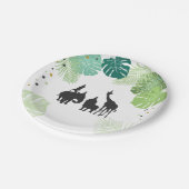 ジャングル動物の誕生日紙プレートサファリ動物園 ペーパープレート (アングル)