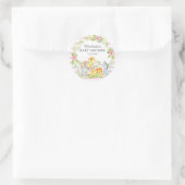 ジャングル動物の赤ちゃんシャワーありがとうお願い ラウンドシール (バッグ)