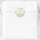 ジャングル動物の赤ちゃんシャワーありがとうお願い ラウンドシール (バッグ)