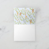 ジャングル動物の赤ちゃんシャワーありがとう サンキューカード (内部)