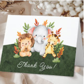 ジャングル動物の赤ちゃんシャワーありがとう サンキューカード