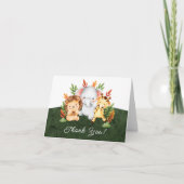 ジャングル動物の赤ちゃんシャワーありがとう サンキューカード (正面)