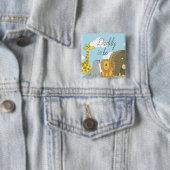 ジャングル動物の赤ちゃんシャワーになるパパ 缶バッジ (インサイチュ)