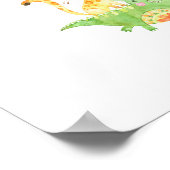 ジャングル動物の赤ちゃんシャワーへようこそ ポスター (角)