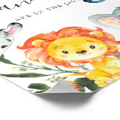 ジャングル動物の赤ちゃんシャワー推測するキャンディの数 ポスター (角)