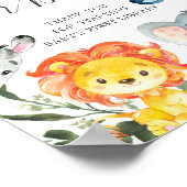 ジャングル動物の赤ちゃんシャワー本ベビー標識用 ポスター (角)