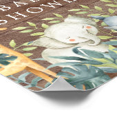 ジャングル動物の赤ちゃんシャワー歓迎サイン ポスター (角)