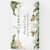 ジャングル動物の赤ちゃんシャワー歓迎 横断幕 (縦)