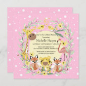 ジャングル動物の赤ちゃんシャワー男の子または女の子。 シーズンカード (正面/裏面)