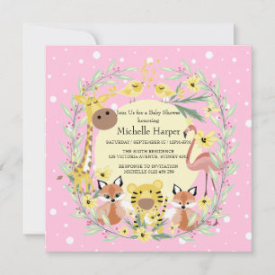 ジャングル動物の赤ちゃんシャワー男の子または女の子。 シーズンカード