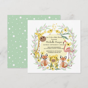 ジャングル動物の赤ちゃんシャワー男の子または女の子。 シーズンカード