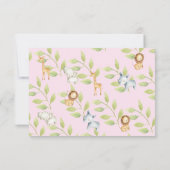 ジャングル動物の赤ちゃんシャワー知恵カードの単語 招待状 (裏面)