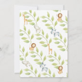 ジャングル動物の赤ちゃんシャワー 招待状 (裏面)