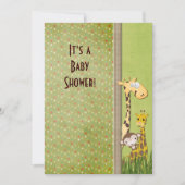 ジャングル動物の赤ちゃんシャワー 招待状 (正面)