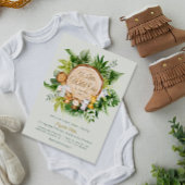 ジャングル動物の野生のワン赤ちゃんシャワーの招待状