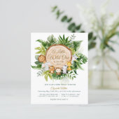 ジャングル動物の野生のワン赤ちゃんシャワーの招待状 (スタンド正面)