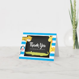 ジャングル動物の黒板ベビーシャワーありがとう カード