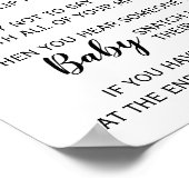 ジャングル動物は言わないベビーゲーム赤ちゃんシャワーのサイン ポスター (角)