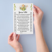 ジャングル動物は誰が赤ちゃんシャワーのゲームカードを推測 チラシ (ハンドル)