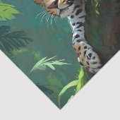 ジャングル動物アートに登場するリアルなヒョウ 薄葉紙 (詳細)