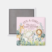 ジャングル動物ガールズベビーシャワー好意マグネット マグネット (正面/裏面)