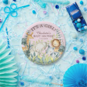 ジャングル動物ガールズベビーシャワー7"プレート ペーパープレート (パーティー)