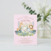 ジャングル動物ガールズベビーシャワー 招待状 (スタンド正面)