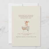 ジャングル動物クリームボーイベビーシャワー 招待状 (裏面)