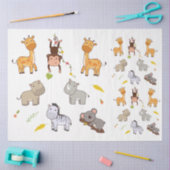 ジャングル動物コレクション1デコページ 薄葉紙 (クラフト)