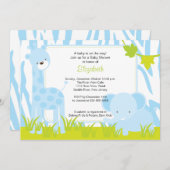 ジャングル動物サファリボーイベビーシャワー招待状 招待状 (正面/裏面)