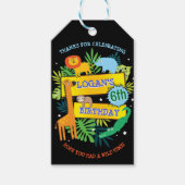 ジャングル動物サファリ動物園誕生日紙 ギフトタグ (正面)