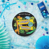 ジャングル動物サファリ動物園誕生日紙 ペーパープレート (パーティー)