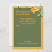 ジャングル動物サファリ誕生パーティー招待状 招待状 (裏面)