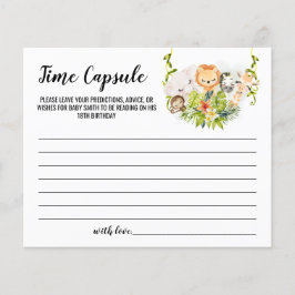 ジャングル動物タイムカプセルアドバイスベビーカード チラシ