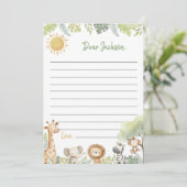 ジャングル動物タイムカプセルノートメッセージカード サンキューカード (スタンド正面)