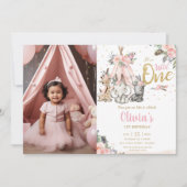 ジャングル動物トライバルワイルドワン誕生日の写真 招待状 (正面)