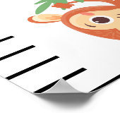 ジャングル動物パーソナライズされた男の赤ちゃん成長図 ポスター (角)