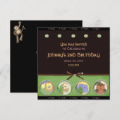 ジャングル動物パーティー招待状 招待状 (正面/裏面)