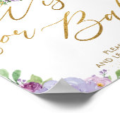 ジャングル動物パープルフローラがベビーを願う ポスター (角)