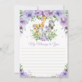 ジャングル動物フローラタイムカプセルメッセージカード 招待状 (正面)