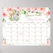 ジャングル動物フローラ推測ベビーの到着ゲーム ポスター (正面)