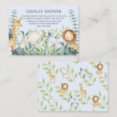 ジャングル動物ベビーシャワーギフトディスプレイシャワー エンクロージャーカード (正面/裏面)